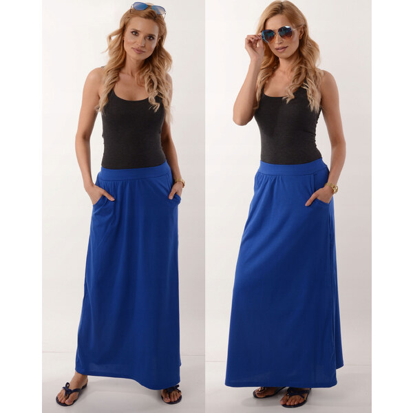 Fashionweek Talianska pohodlná dlhá mikinová sukňa s vreckami MAXI 48751237