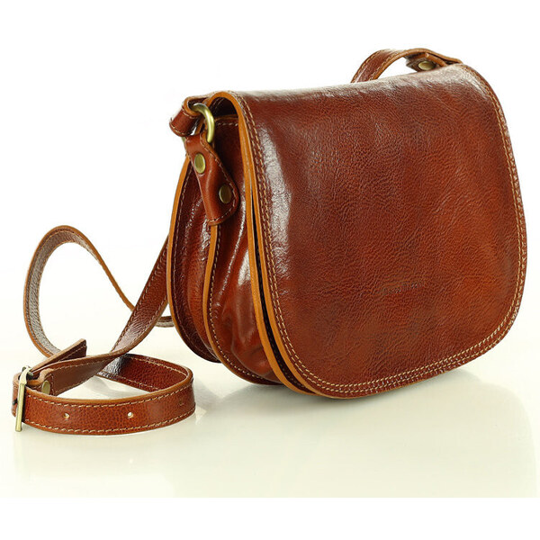 MARCO MAZZINI Dámska kožená crossbody kabelka | camel L127a 49077460