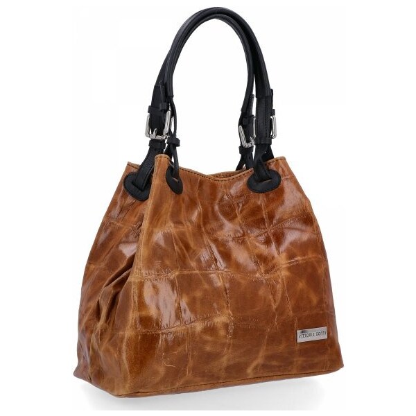 Kožené kabelka shopper bag Vittoria Gotti hnedá V692754 65216168