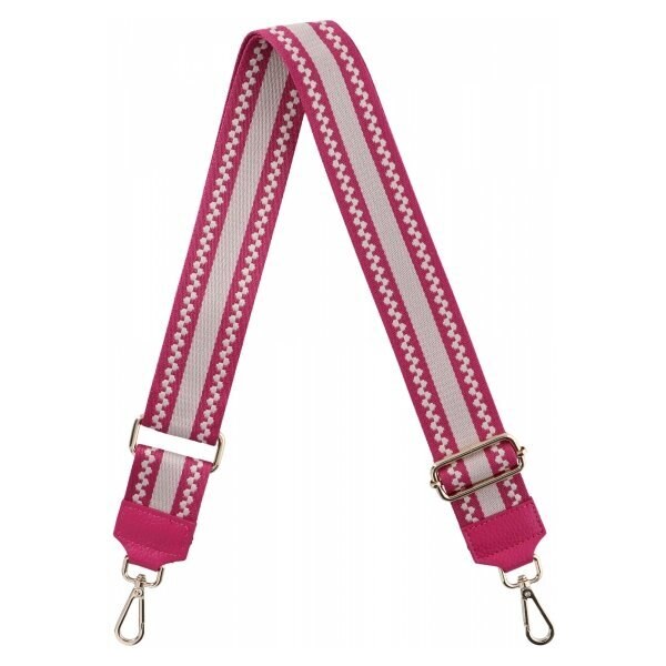 Hernan Modny Pasek Do Torebki Stripes Mix P0010 Fuksjowy/Beżowy 49078711