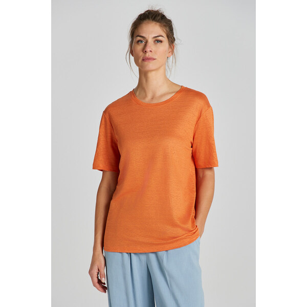 TRIČKO GANT LINEN SS T-SHIRT PUMPKIN ORANGE 49096525