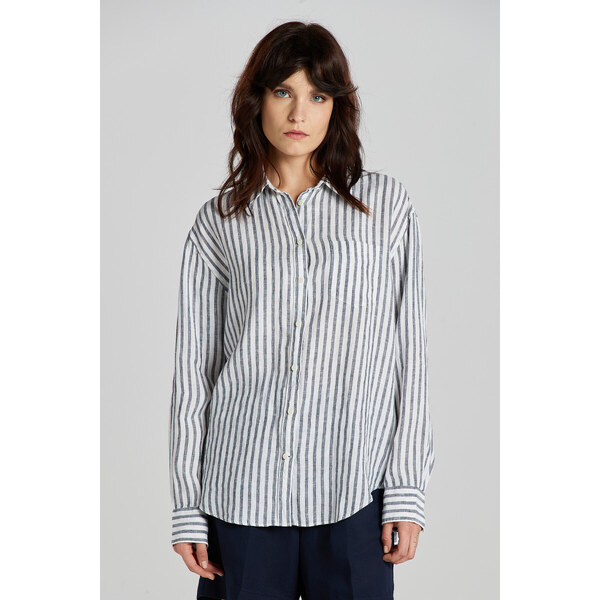 KOŠEĽA GANT REL STRIPED LINEN SHIRT EVENING BLUE 49096543