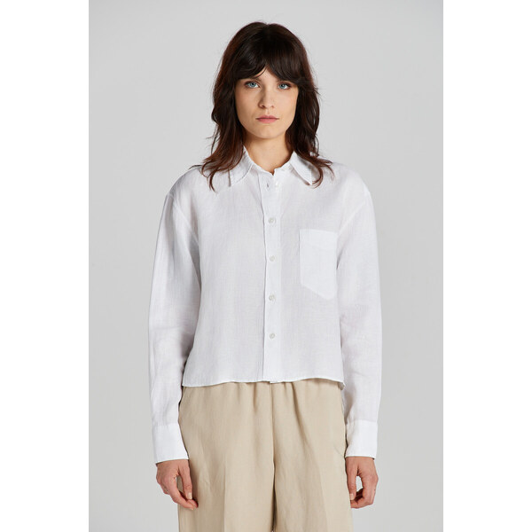 KOŠEĽA GANT REL CROPPED LINEN SHIRT WHITE 49096544