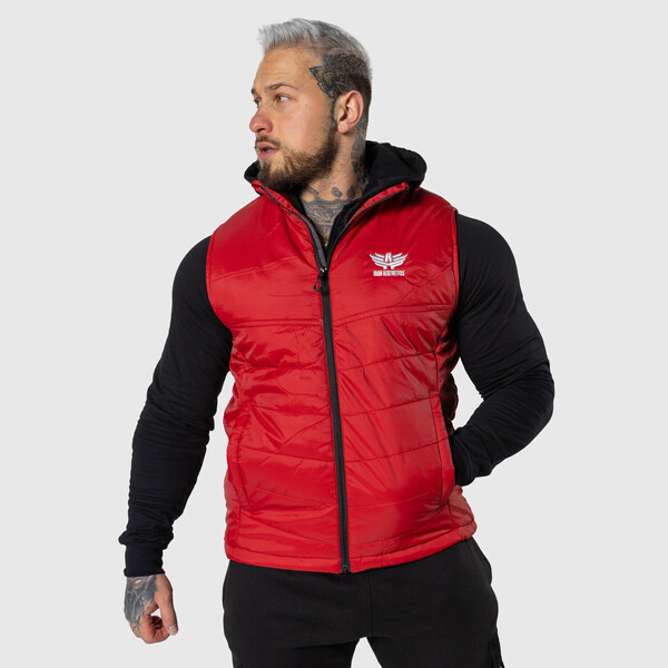 Pánska prešívaná vesta Iron Aesthetics Discover, červená 49103922