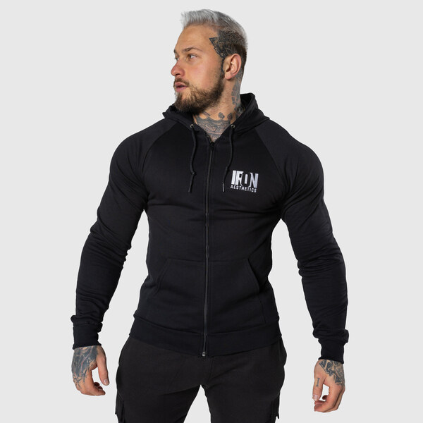 Mikina so zipsom Iron Aesthetics Raven, čierna 49103916