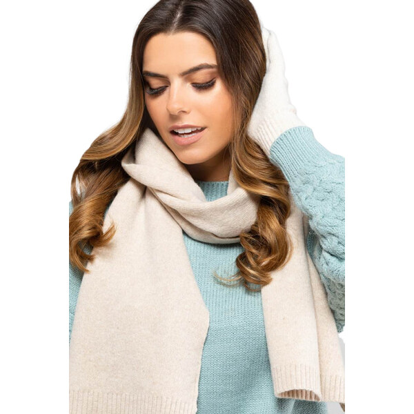 Kamea Béžový dámsky šál na zimu 02, Farba béžová 49093813