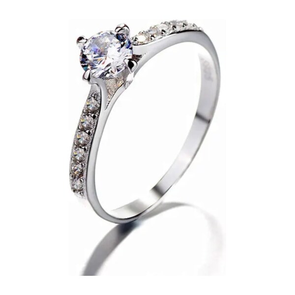 MAJYA Strieborný prsteň CAROLA s čírym kamienkom 10859/8 64581862