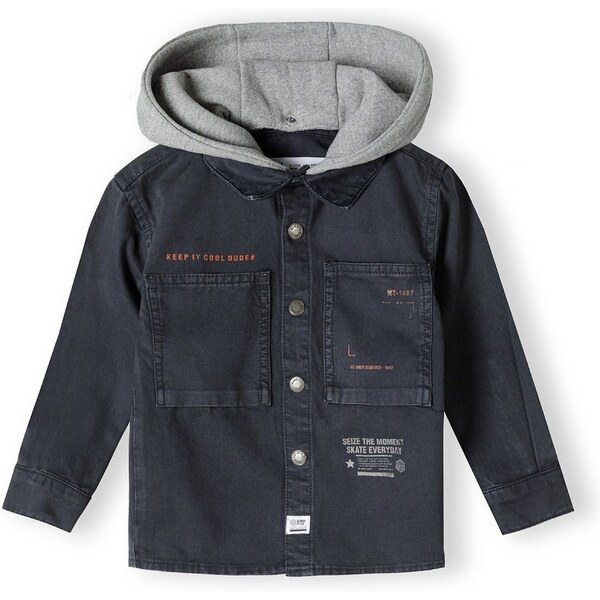 MINOTI Prechodná bunda modrá denim / sivá melírovaná 54280938