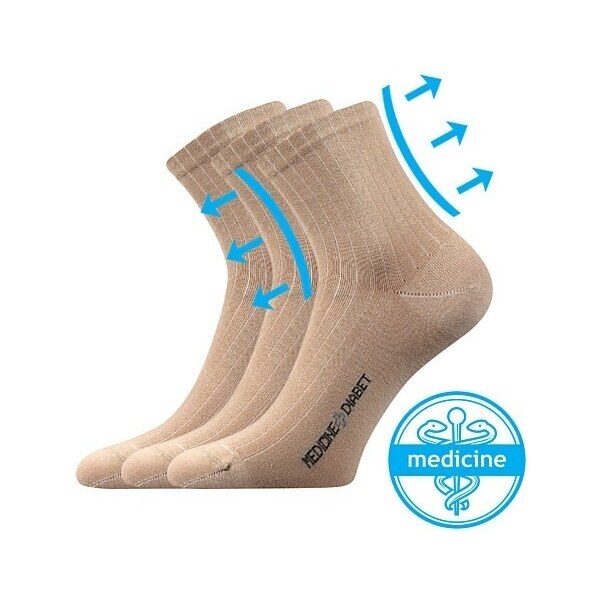 DEMEDIK klasické retiazkované ponožky Lonka Běžová 43-46 3 páry 49118420