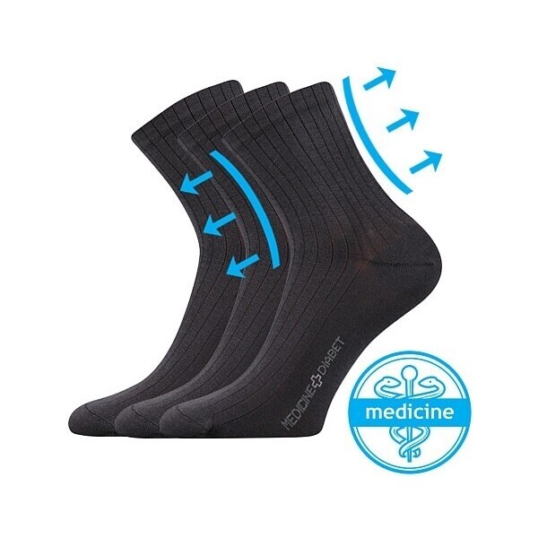 DEMEDIK klasické retiazkované ponožky Lonka Tm. sivá 39-42 3 páry 52601271