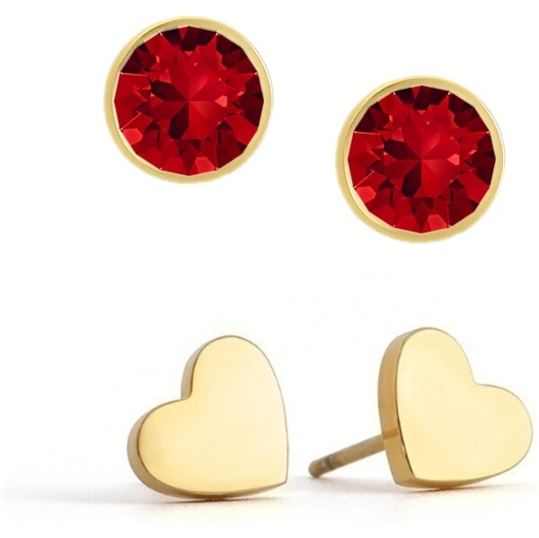 SWAROVSKI Elements Swarovski e. set dvoch párov náušíc Heart Dot srdce 49134945