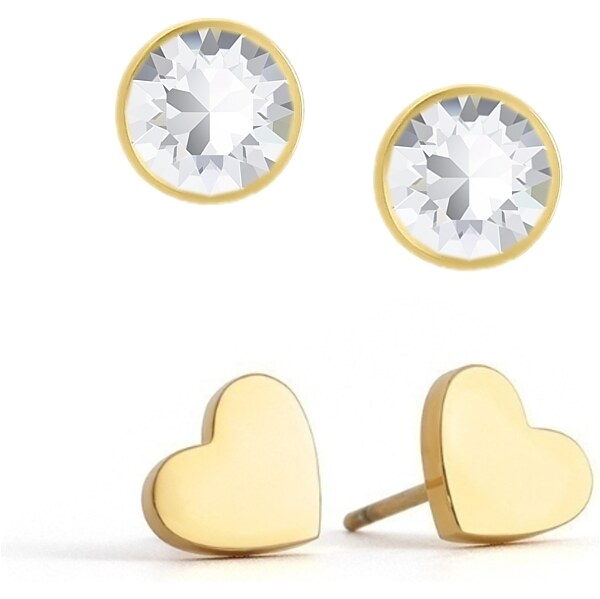 SWAROVSKI Elements Swarovski e. set dvoch párov náušíc Heart Dot srdce 49134946