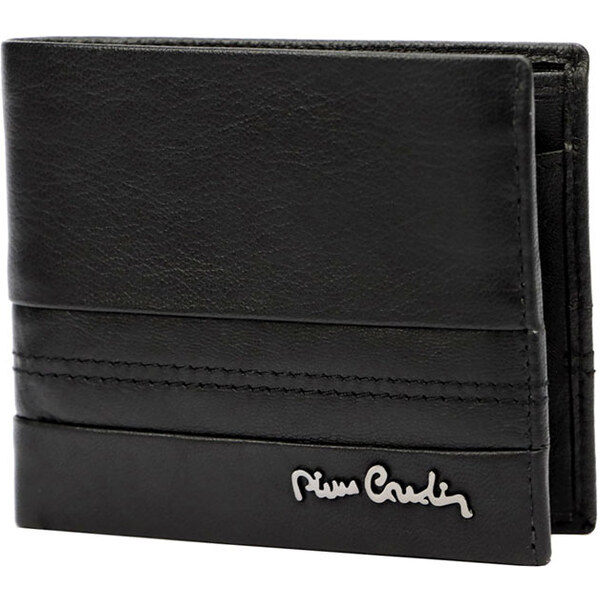 Pierre Cardin Menšia čierna jednoduchá pánska kožená peňaženka PC s 49159195