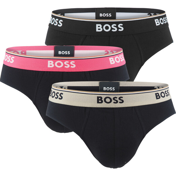 BOSS - slipy 3PACK Power cotton stretch black / color waist 49179376