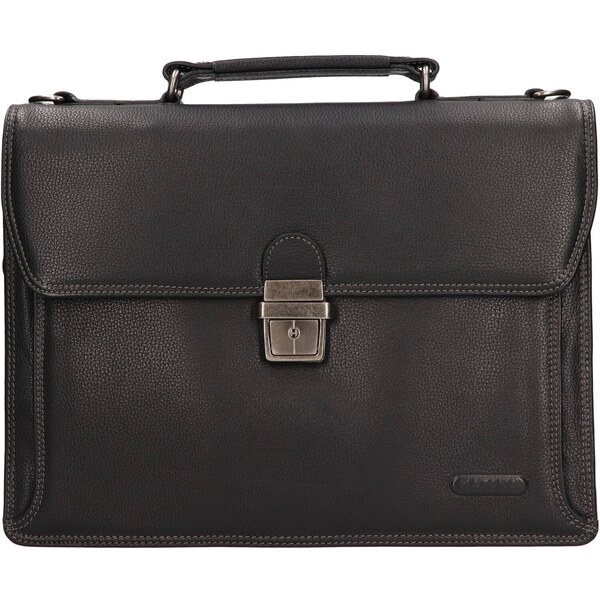 Kožená pracovná aktovka Katana Nicols - čierna 49191733