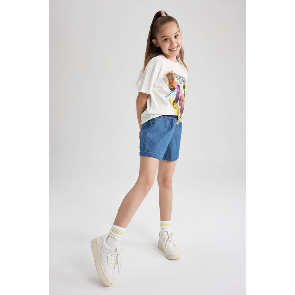 DEFACTO Dievčenské džínsové šortky s elastickým pásom 50586950