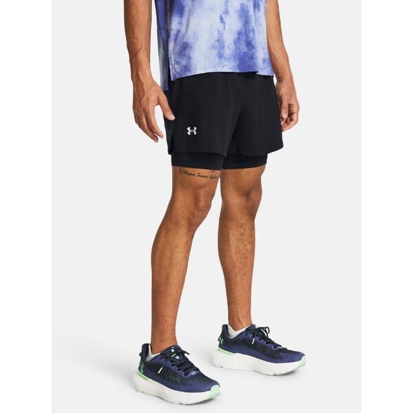 Čierne športové kraťasy Under Armour UA LAUNCH 5 2-IN-1 SHORTS 52522619