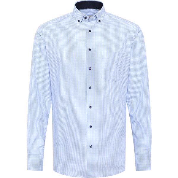 Pánska svetlo modrá kockovaná košeľa Modern fit ETERNA 59718096