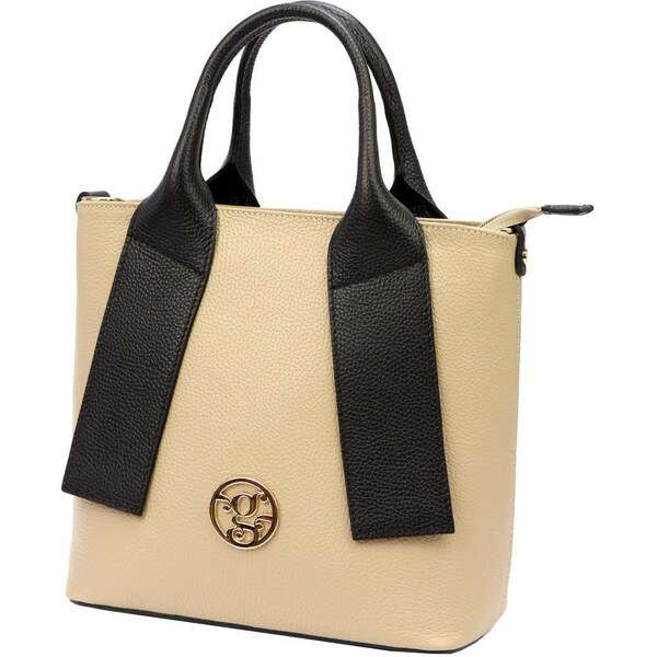 Gregorio Kožená moderná latté / čierna dámska kabelka do ruky 49231833