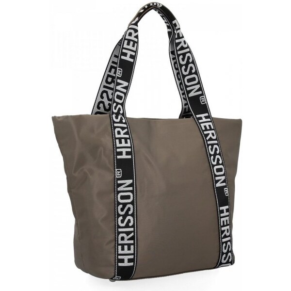 Herisson Veľká dámska nylonová shopper kabelka cez rameno vojenská 49239600