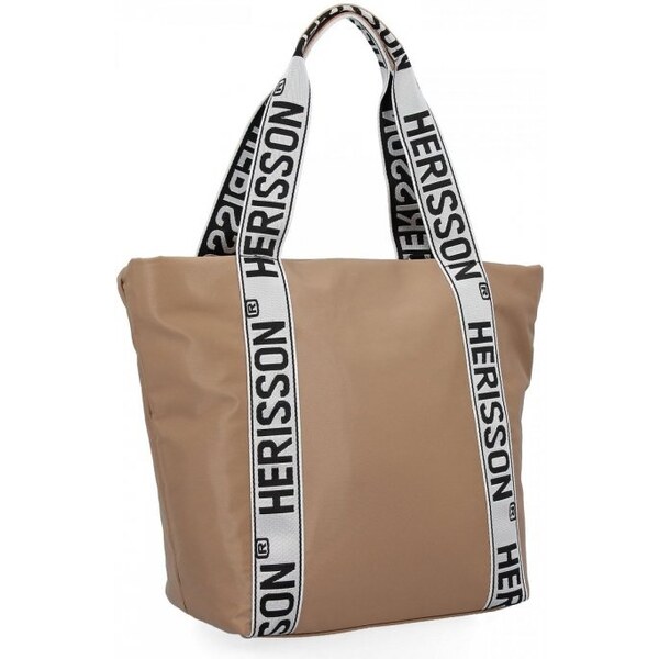 Herisson Veľká dámska nylonová shopper kabelka cez rameno tmavšia 49239605