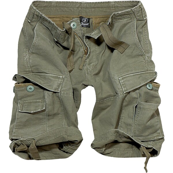 Brandit Mens Vintage Cargo Shorts - Olive 50670878