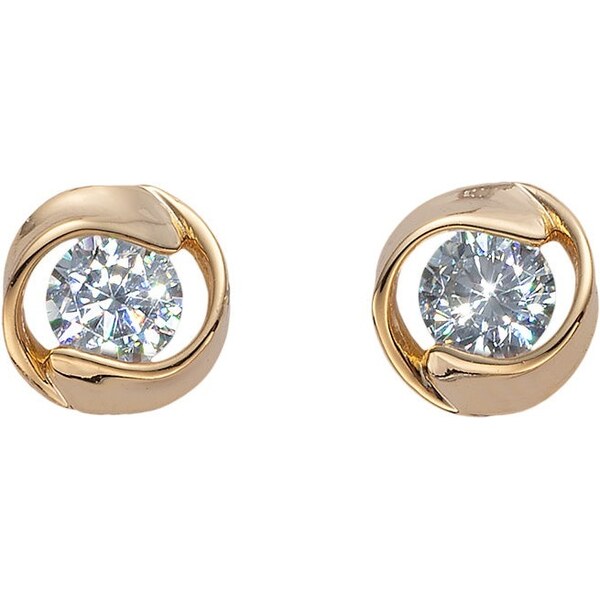 CRYSTalp Moderné pozlátené náušnice kôstky Outline 42207.WHI.SG 66593164