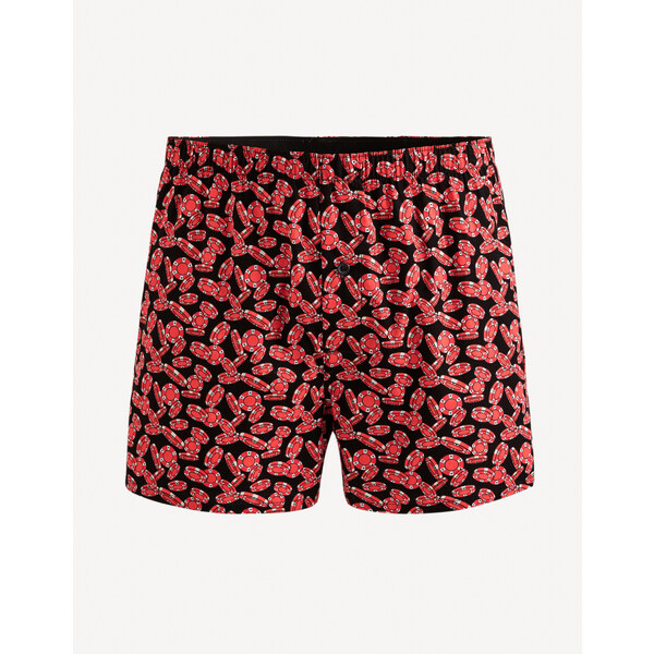 Červeno-čierne pánske vzorované trenírky Celio Giwojeton 66921675