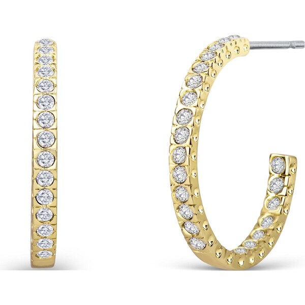 CRYSTalp Pozlátené náušnice kruhy s kryštálmi Eva 40047.CRY.G 66580185