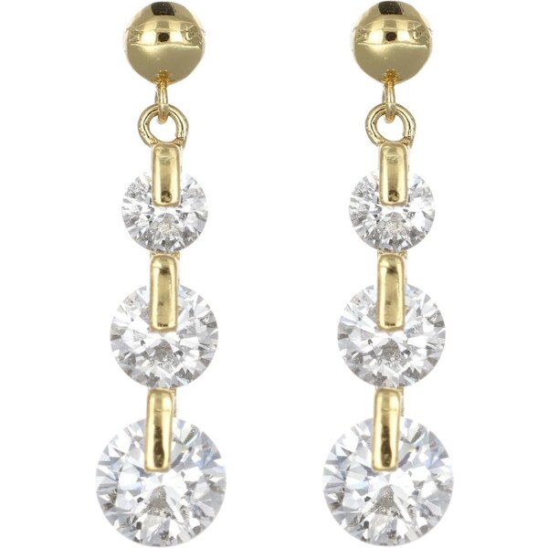 CRYSTalp Slušivé pozlátené visiace náušnice s kryštálmi Mood 42242.G 66583888