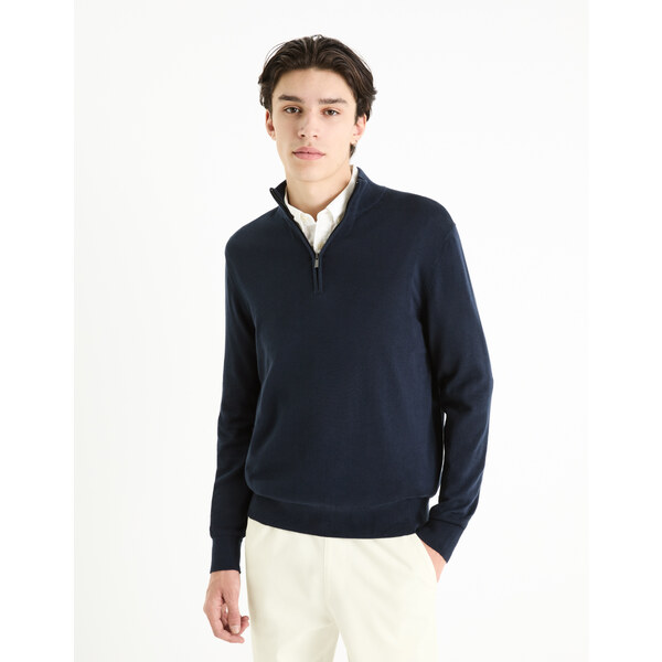 Tmavo modrý pánsky basic sveter Celio Gecotont 50586098