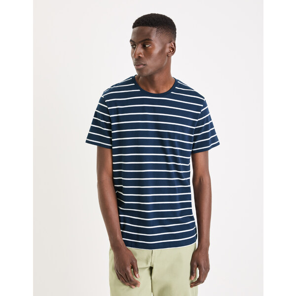 Tmavomodré pánske basic tričko Celio Gebaser 50667671