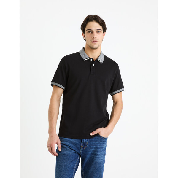 Čierne pánske basic polo tričko Celio Gesort 50675048