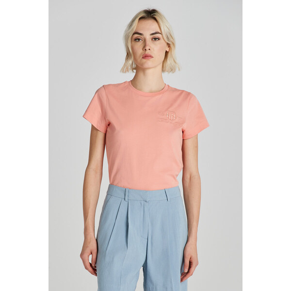 TRIČKO GANT REG TONAL SHIELD SS T-SHIRT PEACHY PINK 49311167