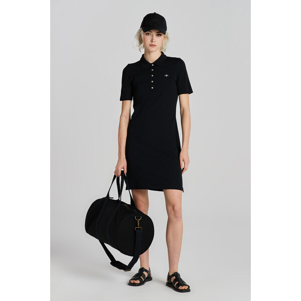 ŠATY GANT SLIM SHIELD SS PIQUE POLO DRESS BLACK 49311213