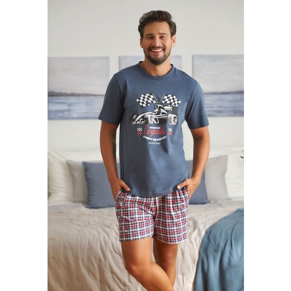 Modré pánske pyžamo Doctor Nap s potlačou formule 49333645