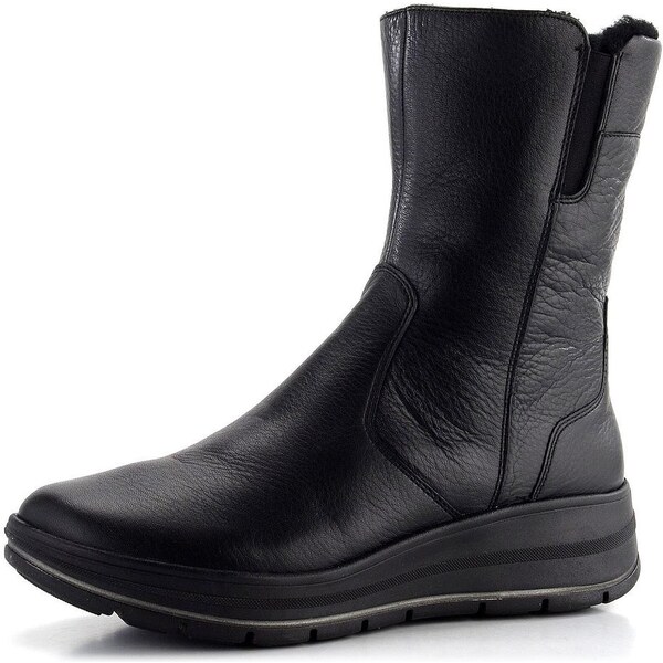 Ara širšia členková obuv so zipsom čierna Calais Keil 12-36011-01 61761972