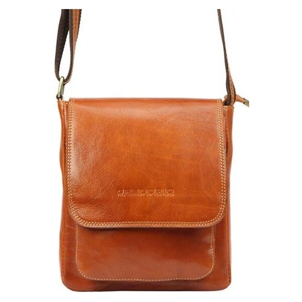 Gregorio Pánska kožená taška cez rameno Henry hnedá II. 35335872