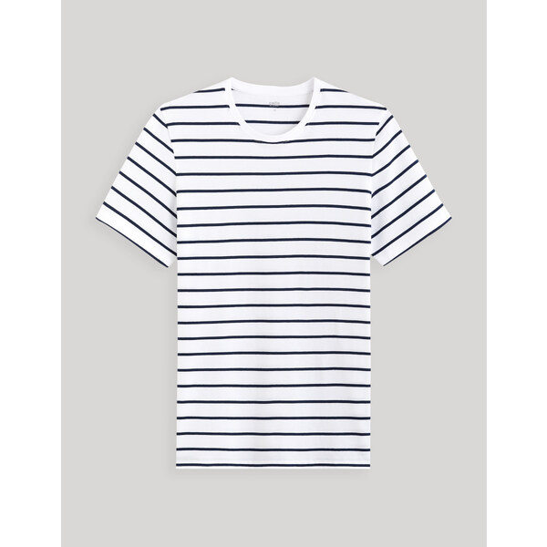 Biele pánske pruhované tričko Celio Gebaser 50574630