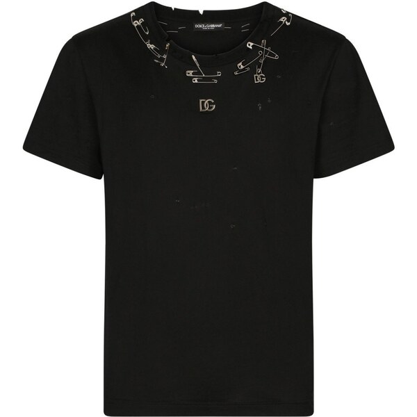 DOLCE & GABBANA Embellished Black tričko 49354958