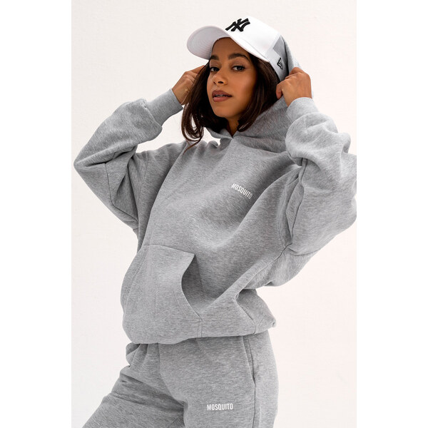 Mosquito Dámska tepláková mikina s kapucňou Pure Grey Melange sivá 49356209