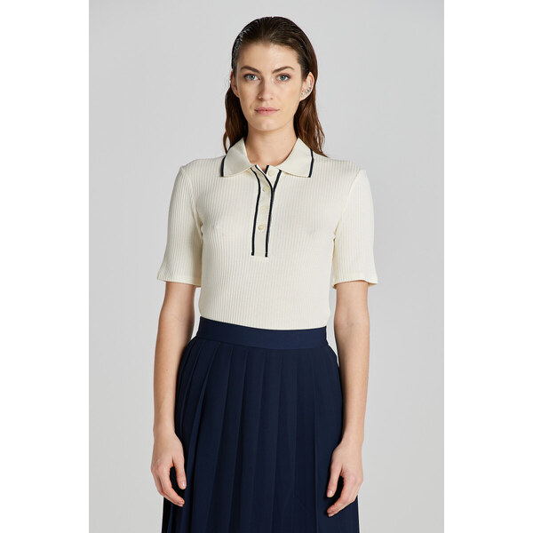 POLOKOŠEĽA GANT LIGHTWEIGHT RIBBED SS POLO CREAM 49374938