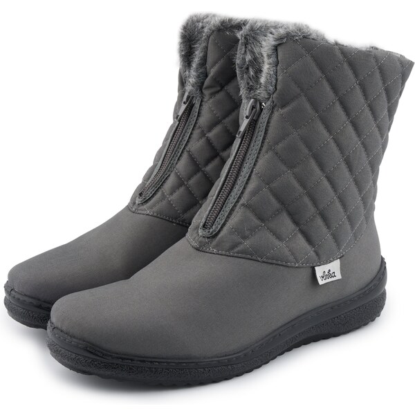 Vlnka Dámske prešívané snehule na zips sivá veľkosti obuvi - dospelí 65626057