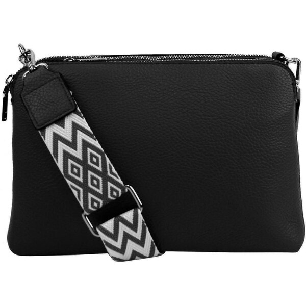 Jessica Bags Čierna crossbody dámska kabelka s tromi sekciami Jessica 49366612