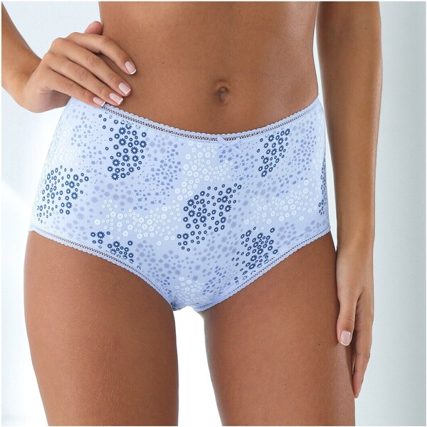 Maxi nohavičky s motívom kvietkov, bavlna, súprava 4 ks modrá/džínsová 49383910