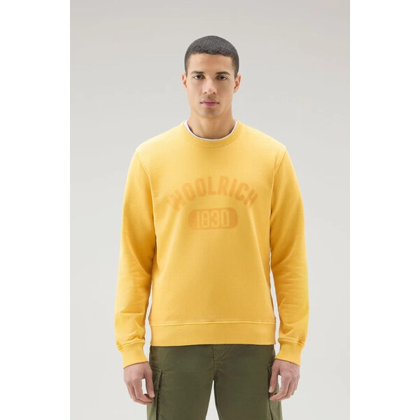 MIKINA WOOLRICH GARMENT DYED LOGO CREWNECK 58130322