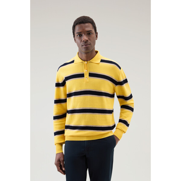 SVETER WOOLRICH STRIPED KNITTED POLO SWEATER 58130331