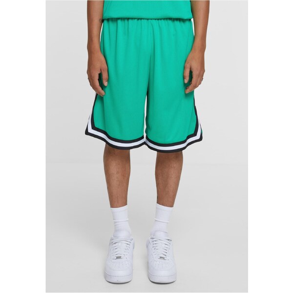 Urban Classics Mens Stripes Mesh Shorts - Green 50659971