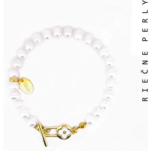 Taboo náramok Atlantis, prírodné, riečne, biele perly tba123 49401279