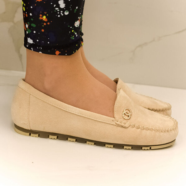 SS Dámske béžové semišové mokasíny CONCHITA 49410123